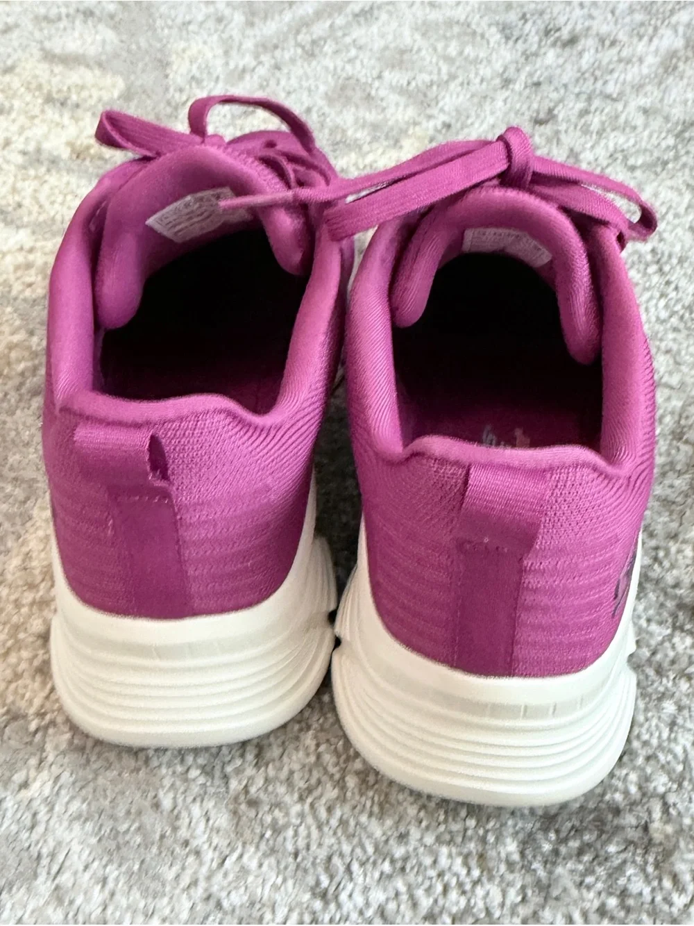Skechers Women's Athletic Sneakers in Magenta with White Soles